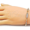 Pulsera Elegante 03.196.0040.07 Oro Laminado, Diseño de Guadalupe y Bola, Diseño de Guadalupe, Pulido, Tricolor