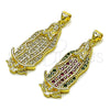 Dije Religioso 05.284.0028 Oro Laminado, Diseño de Guadalupe, con Blanca Zirconia Cubica, Pulido, Tono Dorado