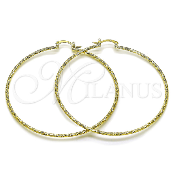 Argolla Extra Grande 02.213.0884.70 Oro Laminado, Diamantado, Tono Dorado
