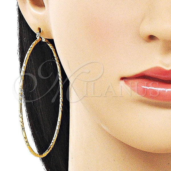 Argolla Extra Grande 02.213.0885.70 Oro Laminado, Diamantado, Tono Dorado