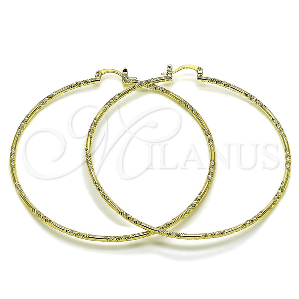Argolla Extra Grande 02.213.0885.70 Oro Laminado, Diamantado, Tono Dorado