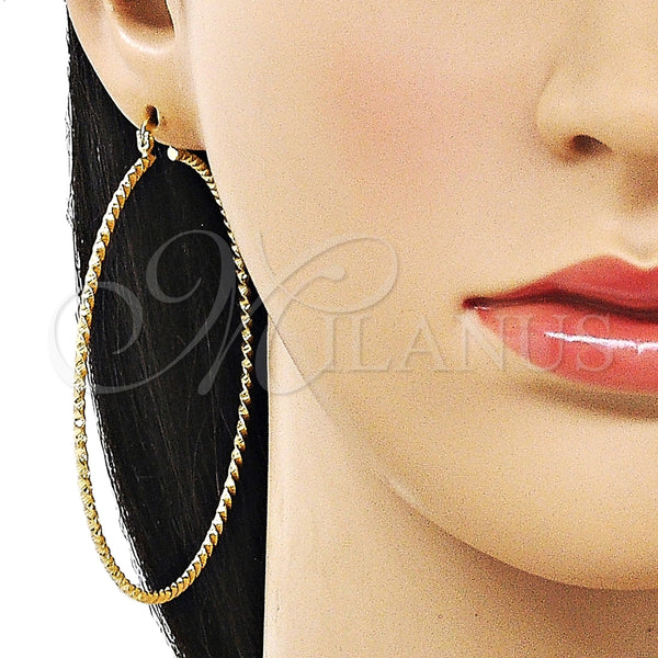 Argolla Extra Grande 02.213.0886.70 Oro Laminado, Diamantado, Tono Dorado
