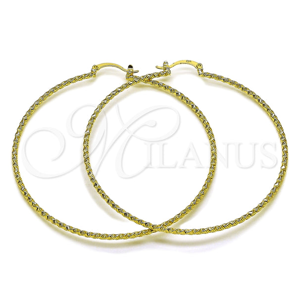 Argolla Extra Grande 02.213.0886.70 Oro Laminado, Diamantado, Tono Dorado