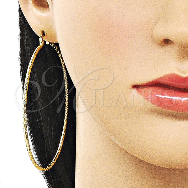 Argolla Extra Grande 02.213.0887.70 Oro Laminado, Diamantado, Tono Dorado