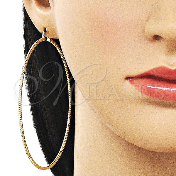 Argolla Extra Grande 02.168.0036.80 Oro Laminado, Diamantado, Tono Dorado