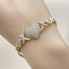 Pulsera Elegante 03.283.0546.07 Oro Laminado, Diseño de Besos y Abrazos y Corazón, con Blanca Zirconia Cubica, Pulido, Tono Dorado (Thickness, 8 Inches Length)
