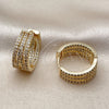 Argolla Huggie 02.283.0375.20 Oro Laminado, con Blanca Zirconia Cubica, Pulido, Tono Dorado