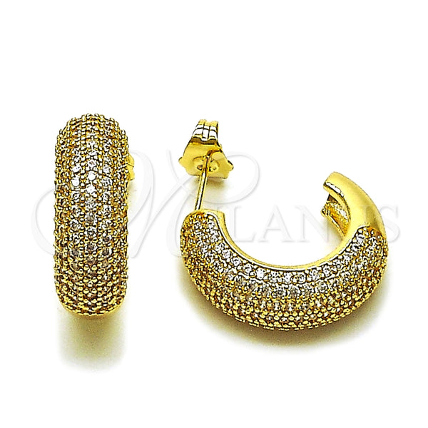 Argolla Pequeña 02.283.0380.22 Oro Laminado, con Blanca Zirconia Cubica, Pulido, Tono Dorado