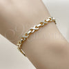 Pulsera Elegante 03.266.0059.07 Oro Laminado, Diseño de Infinito, con Blanca Zirconia Cubica, Pulido, Tono Dorado (Thickness, 8 Inches Length)