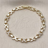 Pulsera Elegante 03.266.0059.07 Oro Laminado, Diseño de Infinito, con Blanca Zirconia Cubica, Pulido, Tono Dorado (Thickness, 8 Inches Length)