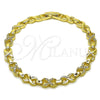 Pulsera Elegante 03.266.0059.07 Oro Laminado, Diseño de Infinito, con Blanca Zirconia Cubica, Pulido, Tono Dorado (Thickness, 8 Inches Length)