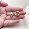 Argolla Huggie 02.237.0053.16 Oro Laminado, Diseño de Baguette, con Zirconia Cubica Blanca, Pulido, Tono Dorado