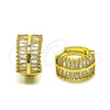 Argolla Huggie 02.237.0053.16 Oro Laminado, Diseño de Baguette, con Zirconia Cubica Blanca, Pulido, Tono Dorado