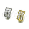 Argolla Huggie 02.237.0053.16 Oro Laminado, Diseño de Baguette, con Zirconia Cubica Blanca, Pulido, Tono Dorado
