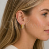 Argolla Huggie 02.237.0054.20 Oro Laminado, Diseño de Baguette, con Blanca Zirconia Cubica, Pulido, Tono Dorado