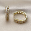 Argolla Huggie 02.237.0054.20 Oro Laminado, Diseño de Baguette, con Blanca Zirconia Cubica, Pulido, Tono Dorado