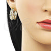 Argolla Huggie 02.237.0055.20 Oro Laminado, con Blanca Zirconia Cubica, Pulido, Tono Dorado