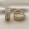 Argolla Huggie 02.237.0056.20 Oro Laminado, Diseño de Baguette, con Zirconia Cubica Blanca, Pulido, Tono Dorado