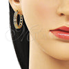 Argolla Huggie 02.237.0059.25 Oro Laminado, con Multicolor Zirconia Cubica, Pulido, Tono Dorado
