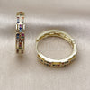 Argolla Huggie 02.237.0060.25 Oro Laminado, con Multicolor Micro Pave, Pulido, Tono Dorado