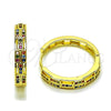 Argolla Huggie 02.237.0060.25 Oro Laminado, con Multicolor Micro Pave, Pulido, Tono Dorado