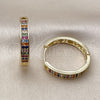 Argolla Huggie 02.237.0061.25 Oro Laminado, con Blanca Zirconia Cubica, Pulido, Tono Dorado