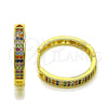 Argolla Huggie 02.237.0061.25 Oro Laminado, con Blanca Zirconia Cubica, Pulido, Tono Dorado