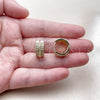 Argolla Huggie 02.237.0062.15 Oro Laminado, con Blanca Zirconia Cubica, Pulido, Tono Dorado