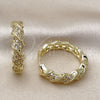 Argolla Huggie 02.195.0162.25 Oro Laminado, Diseño de Torcido, con Blanca Micro Pave, Pulido, Tono Dorado