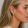Argolla Huggie 02.237.0064.20 Oro Laminado, Diseño de Baguette, con Blanca Zirconia Cubica, Pulido, Tono Dorado
