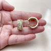 Argolla Huggie 02.237.0064.20 Oro Laminado, Diseño de Baguette, con Blanca Zirconia Cubica, Pulido, Tono Dorado