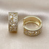 Argolla Huggie 02.237.0064.20 Oro Laminado, Diseño de Baguette, con Blanca Zirconia Cubica, Pulido, Tono Dorado