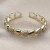 Aro Individual 07.237.0005 Oro Laminado, Diseño de Corazón, con Blanca Micro Pave, Pulido, Tres Tonos (Thickness, One size fits all)