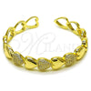 Aro Individual 07.237.0005 Oro Laminado, Diseño de Corazón, con Blanca Micro Pave, Pulido, Tres Tonos (Thickness, One size fits all)
