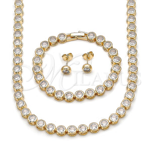 Collar y Pulsera 06.283.0002.16 Oro Laminado, con Zirconia Cubica Blanca, Pulido, Tono Dorado
