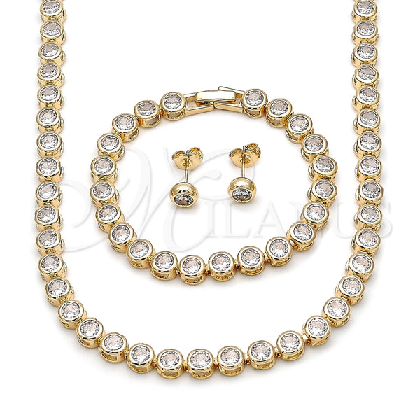 Collar y Pulsera 06.283.0002.16 Oro Laminado, con Zirconia Cubica Blanca, Pulido, Tono Dorado