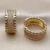 Argolla Huggie 02.283.0388.20 Oro Laminado, con Blanca Micro Pave, Pulido, Tono Dorado