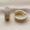 Argolla Huggie 02.283.0251.1.20 Oro Laminado, con Blanca Zirconia Cubica, Pulido, Tono Dorado