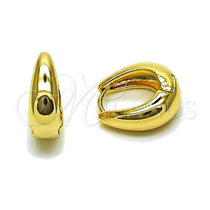 Argolla Huggie 02.283.0392.16 Oro Laminado, Diseño de Gota, Pulido, Tono Dorado