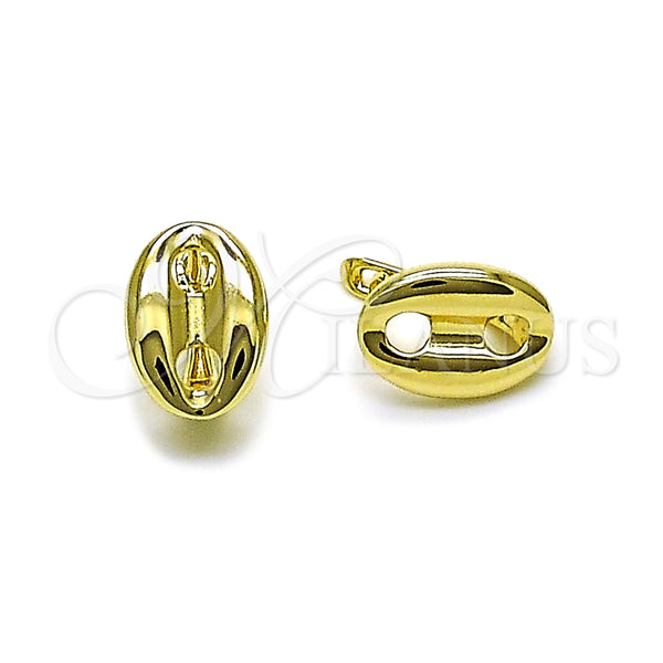 Argolla Huggie 02.213.0890.10 Oro Laminado, Diseño de Puff Mariner, Pulido, Tono Dorado