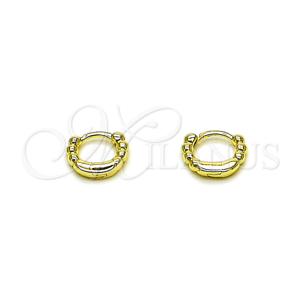 Argolla Huggie 02.213.0893.10 Oro Laminado, Diseño de Bola, Pulido, Tono Dorado