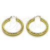 Argolla Mediana 02.213.0311.40 Oro Laminado, Diseño de Hueco, Diamantado, Tono Dorado