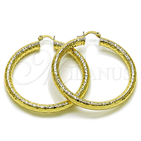 Argolla Mediana 02.213.0759.50 Oro Laminado, Diseño de Hueco, Diamantado, Dorado