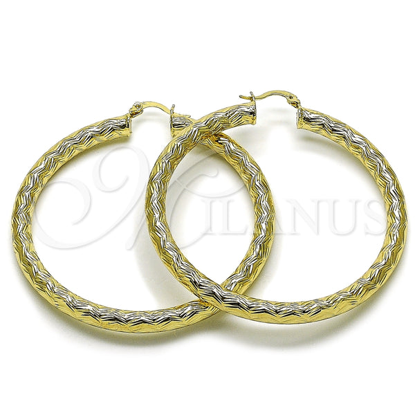Argolla Mediana 02.213.0760.60 Oro Laminado, Diseño de Hueco, Diamantado, Tono Dorado