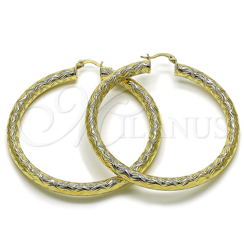Argolla Mediana 02.213.0760.60 Oro Laminado, Diseño de Hueco, Diamantado, Tono Dorado