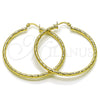 Argolla Grande 02.213.0259.1.50 Oro Laminado, Diseño de Hueco, Diamantado, Tono Dorado