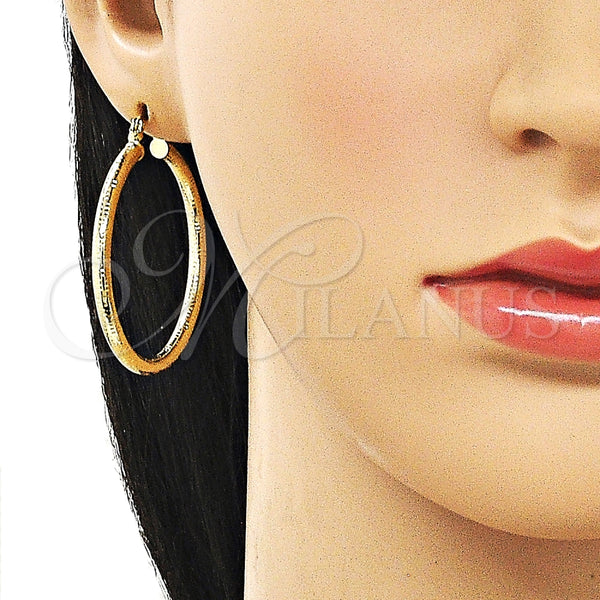 Argolla Mediana 02.213.0881.40 Oro Laminado, Diseño de Hueco, Diamantado, Tono Dorado