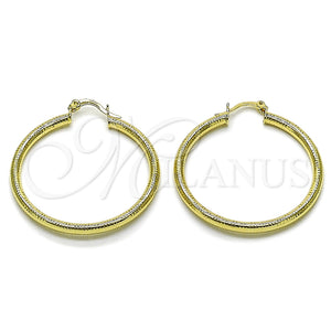 Argolla Mediana 02.213.0881.40 Oro Laminado, Diseño de Hueco, Diamantado, Tono Dorado