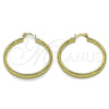 Argolla Mediana 02.213.0881.40 Oro Laminado, Diseño de Hueco, Diamantado, Tono Dorado