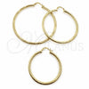 Argolla Mediana 02.213.0881.40 Oro Laminado, Diseño de Hueco, Diamantado, Tono Dorado